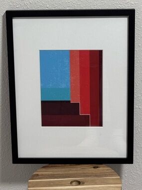 Geometric Giclee Art Print   & Project 62 Modern Black Gallery Wood Frame 15x19